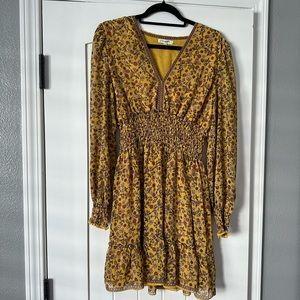 Max studio yellow and red dress size medium
